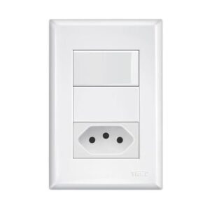 INTERRUPTOR 01 SIMPLES + 01 TOMADA 2X4 10A BRANCO FAME EVIDENCE