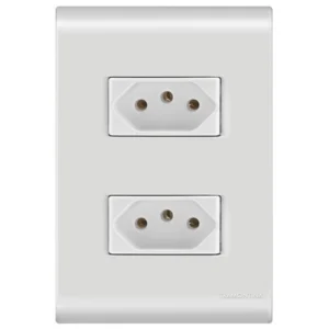 TOMADA DUPLA 2X4 C/PLACA 20A BRANCA TRAMONTINA LIZ