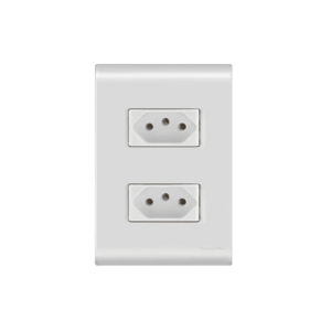 TOMADA DUPLA 2X4 C/PLACA 10A BRANCA TRAMONTINA LIZ