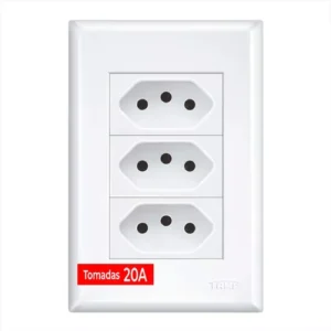TOMADA TRIPLA 2X4 C/PLACA 20A BRANCA FAME EVIDENCE