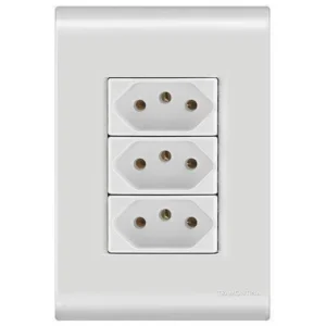 TOMADA TRIPLA 2X4 C/PLACA 20A BRANCA TRAMONTINA LIZ