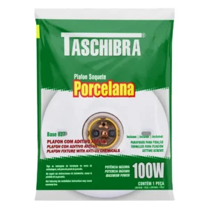PLAFON BRANCO BOCAL PORCELANA 100 Wts Taschibra