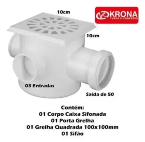 CAIXA SIFONADA 100x100x50 QD BCA KRONA