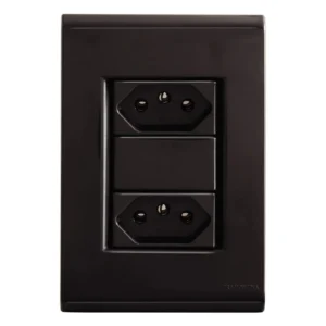 TOMADA DUPLA 2X4 C/PLACA 10A GRAFITE  TRAMONTINA LIZ