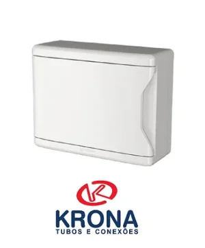 QUADRO P/DISJUNTOR PVC EMBUTIR KRONA 06 PT / 08 BCO