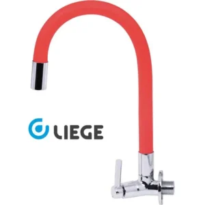 TORNEIRA PIA COZINHA GOURMET PAREDE BICA FLEXÍVEL VERMELHA Liege