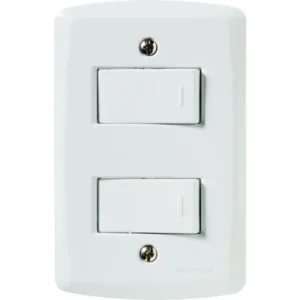 INTERRUPTOR 02 SIMPLES 2X4 BRANCO TRAMONTINA LUX