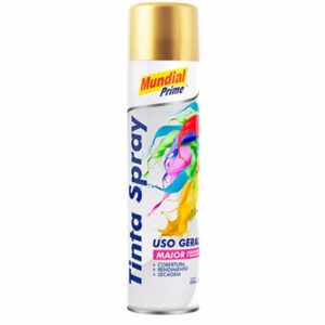 TINTA SPRAY OURO METÁLICO 6X400G MUNDIAL PRIME