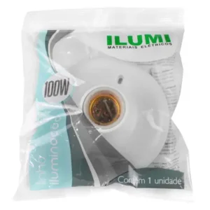 PLAFON BRANCO BOCAL PORCELANA 100 Wts ILUMI