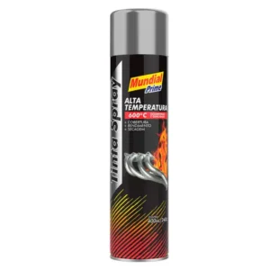 TINTA SPRAY ALUMÍNIO ALTA TEMPERATURA  6X400G MUNDIAL PRIME