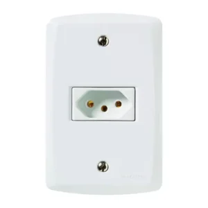 TOMADA 2X4 C/PLACA 10A 2P+T BRANCA TRAMONTINA LUX