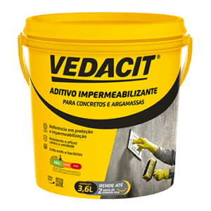 Vedacit 3,6 Lts : Aditivo Impermeabilizante Para Argamassa E Concreto