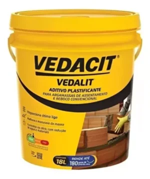 VEDALIT 18Lts: ADITIVO LIGA PARA ARGAMASSA DE CONCRETO E DE ASSENTAMENTO