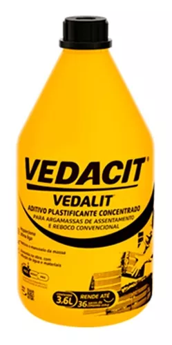 VEDALIT 3,6 Lts: ADITIVO  LIGA PARA ARGAMASSA DE CONCRETO E DE  ASSENTAMENTO