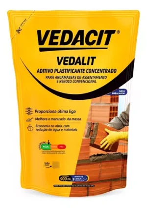 VEDALIT 900 ML: ADITIVO LIGA PARA ARGAMASSA DE CONCRETO E DE ASSENTAMENTO