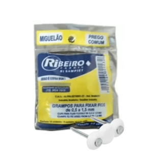 GRAMPO FIXAR FIO " MIGUELAO " BRANCO C/15 UN RIBEIRO