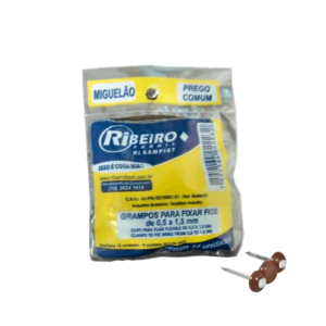 GRAMPO FIXAR FIO " MIGUELAO " MARROM C/15 UN RIBEIRO