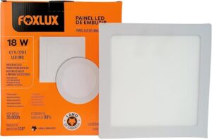 LUMINARIA LED QUADRADA EMBUTIR 18W 6500K FOXLUX