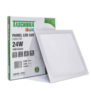 LUMINARIA LED QUADRADA EMBUTIR 24W 6500K TASCHIBRA