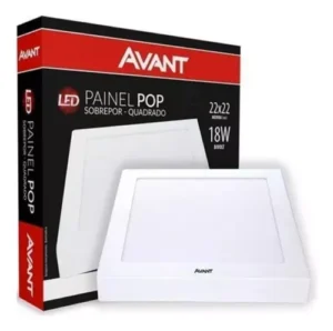 LUMINARIA LED QUADRADA SOBREPOR 18W 6500K AVANTI