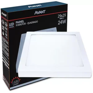 LUMINARIA LED QUADRADA SOBREPOR 24W 6500K AVANTI