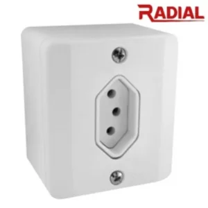 TOMADA SOBREPOR SISTEMA " X " P/CANALETA 10A BRANCA RADIAL